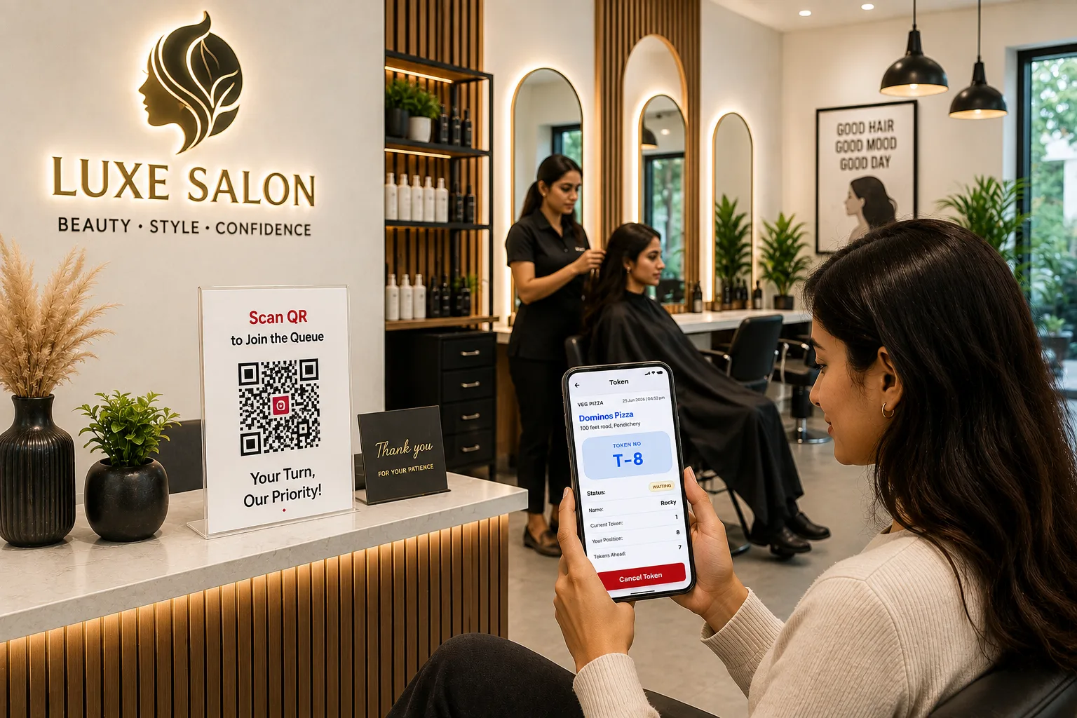 Salons and spas queue management